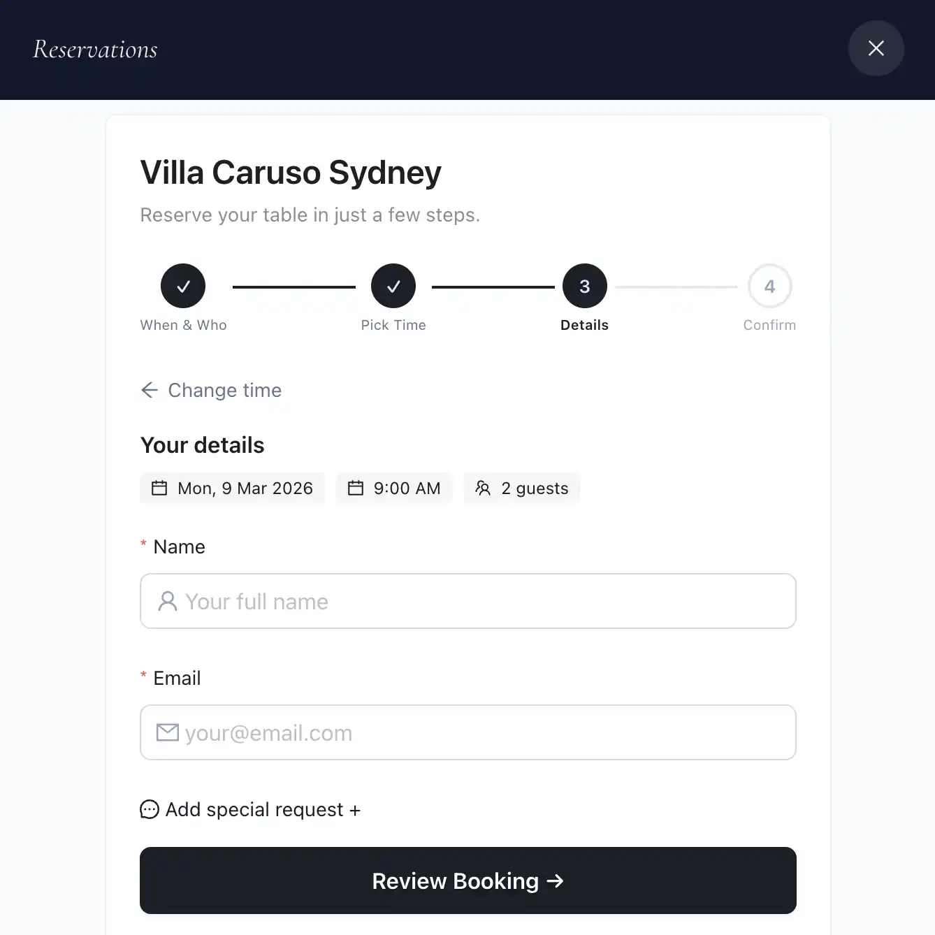 Step 3: Your Details